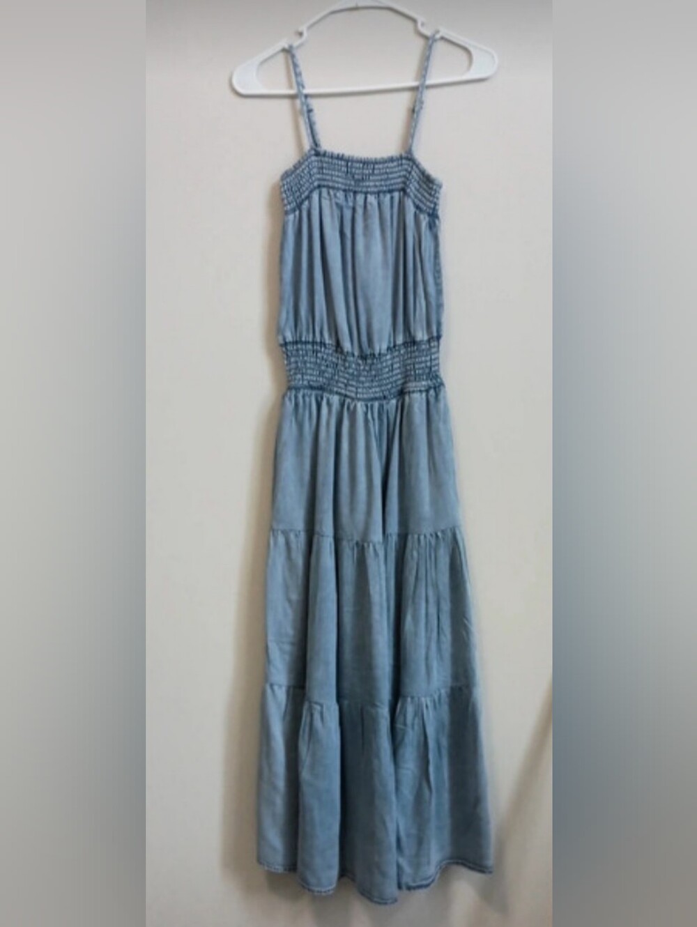 Light Blue Smocked Maxi Dress